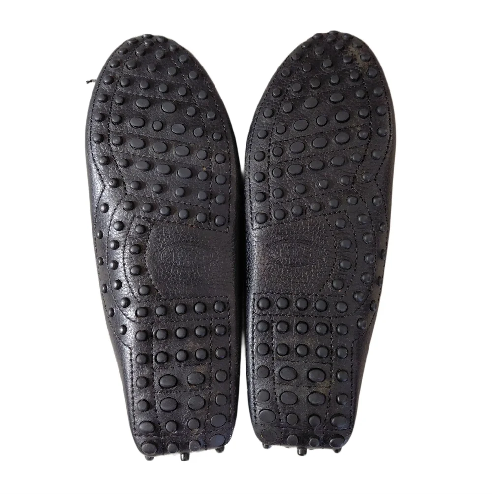 Tod’s Gommino Black Leather Tassled Loafers Women's Driving Moccasins Size 6.5